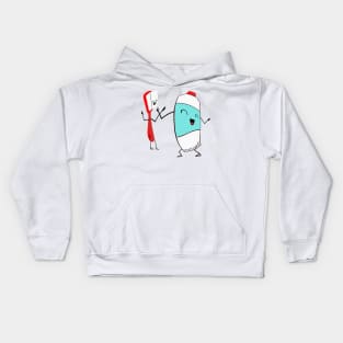 Toothbrushes and toothpaste vibes Kids Hoodie